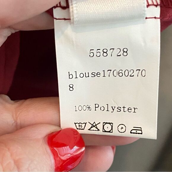 NWOT Collared Short Sleeve Blouse with Mesh and Embroidery - Picture 6 of 7